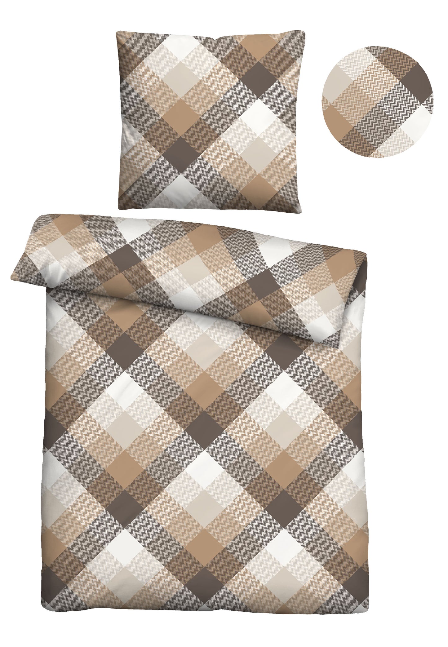 Castell Baumwoll Satin Bettwäsche Chocolate – Stoffmuster Baumwoll-Satin
