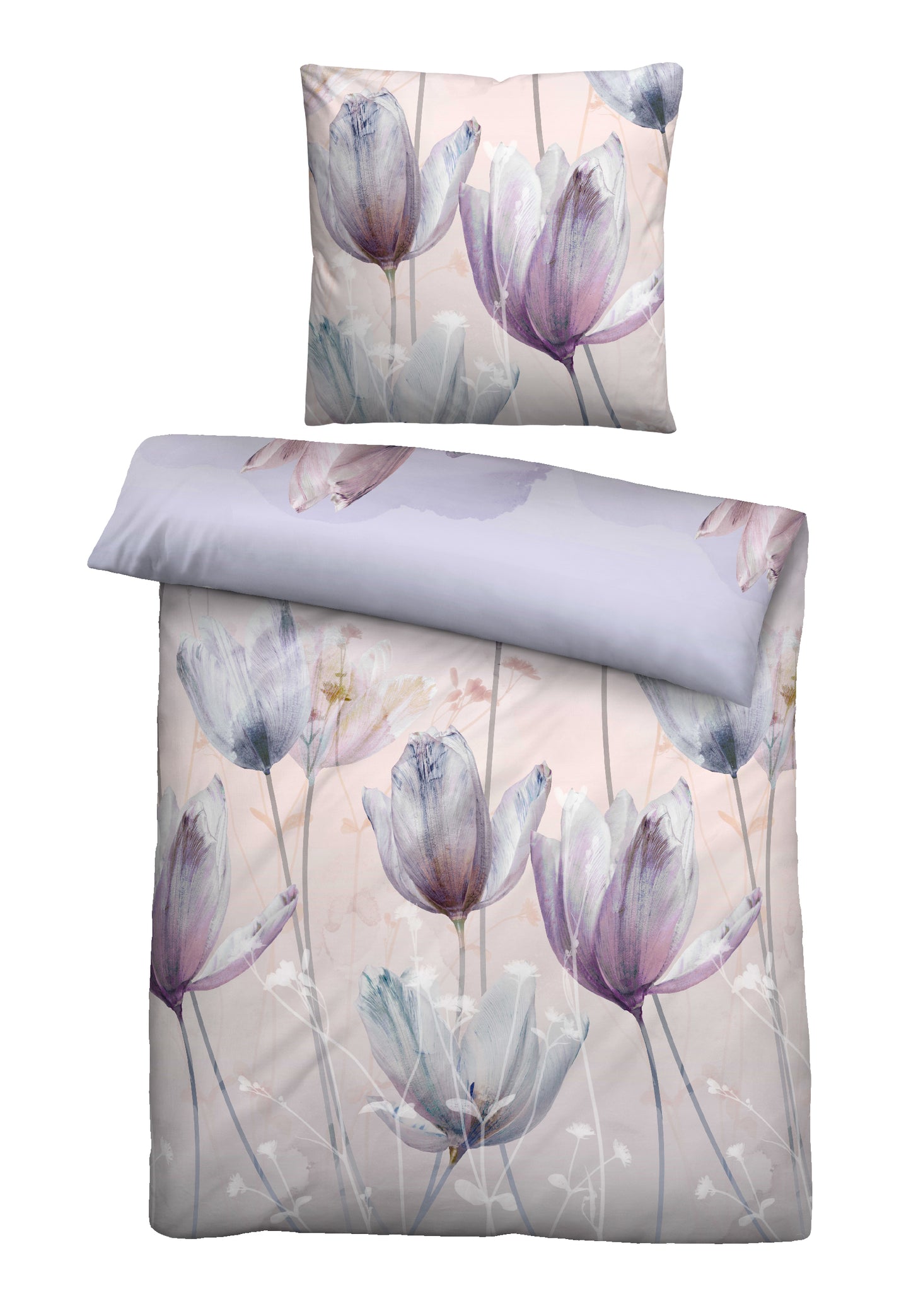 biberna Baumwoll-Satin Bettwäsche Flieder