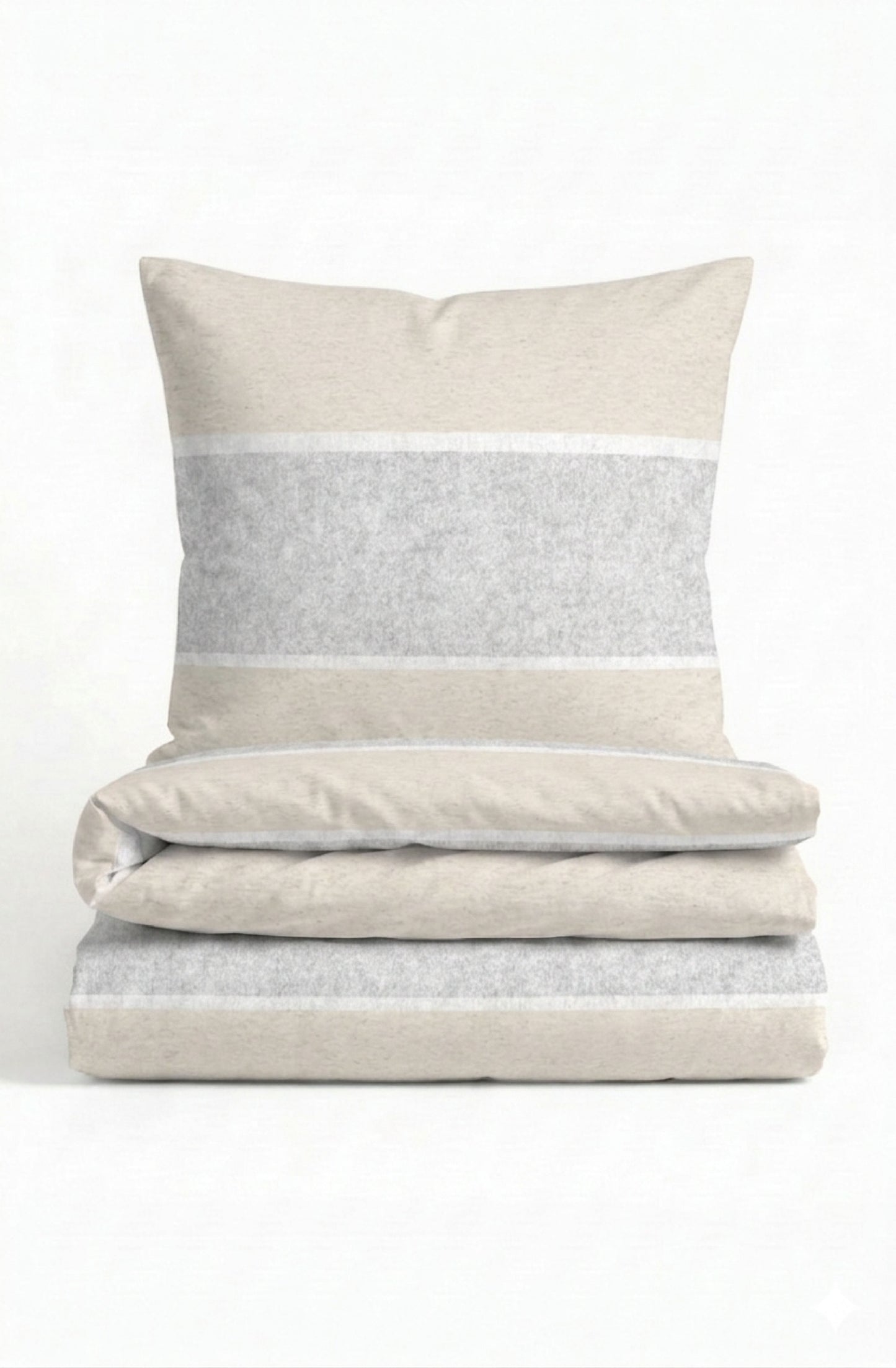 biberna Melange-Flanell Bettwäsche Kitt – Melange-Flanell