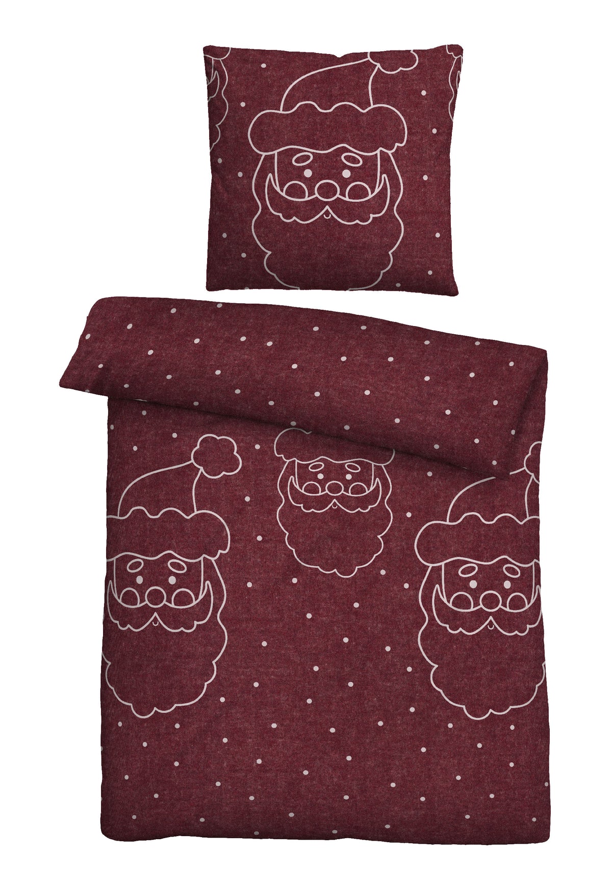 biberna Melange-Flanell Bettwäsche Burgund – Melange-Flanell