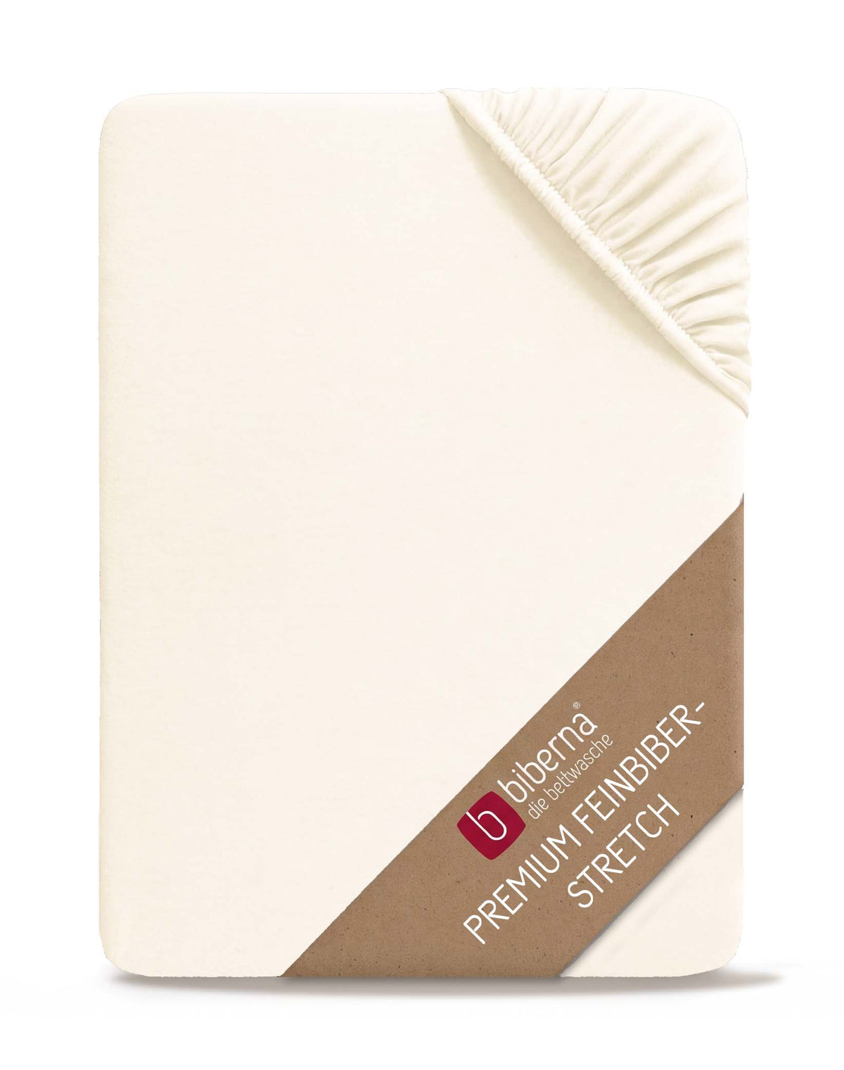 biberna Feinbiber-Stretch Spannbetttuch – Natur