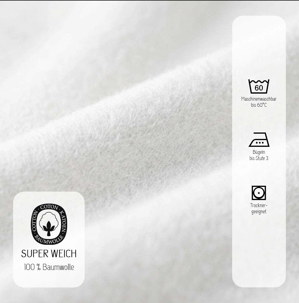 biberna Feinbiber Spannbetttuch – Materialdetail Weiss