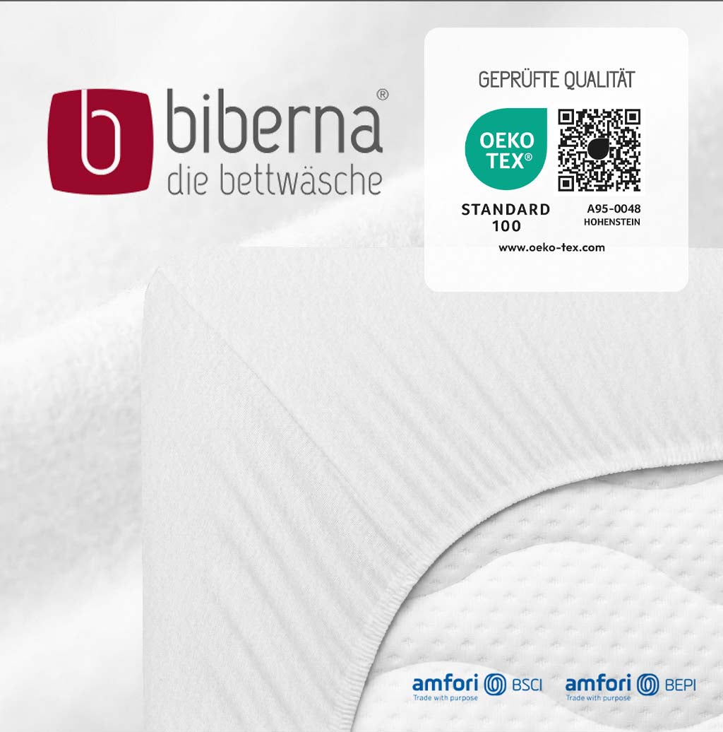 biberna Feinbiber Spannbetttuch – geprüfte Qualität, OEKO-TEX Standard 100