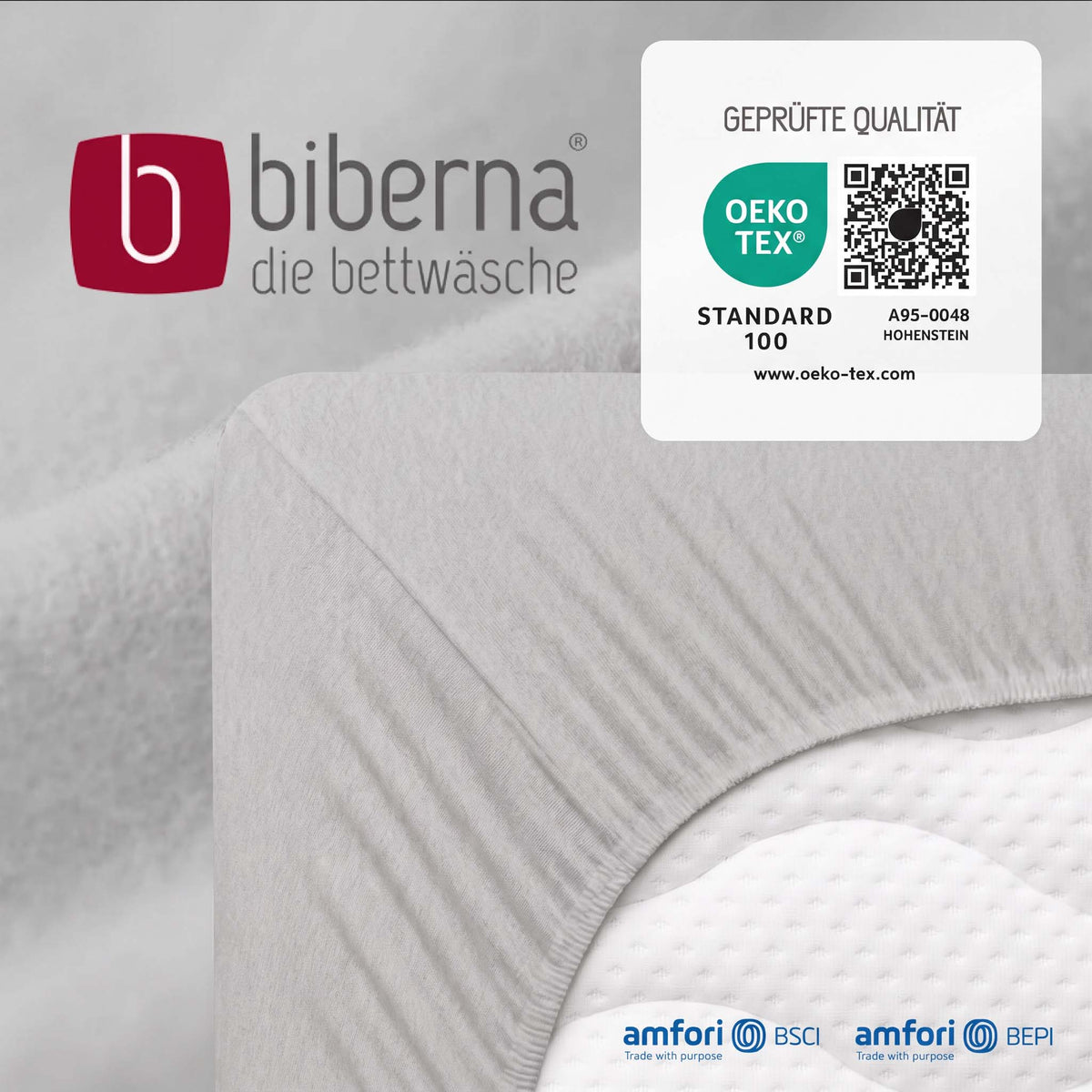 biberna Feinbiber Spannbetttuch – geprüfte Qualität, OEKO-TEX Standard 100