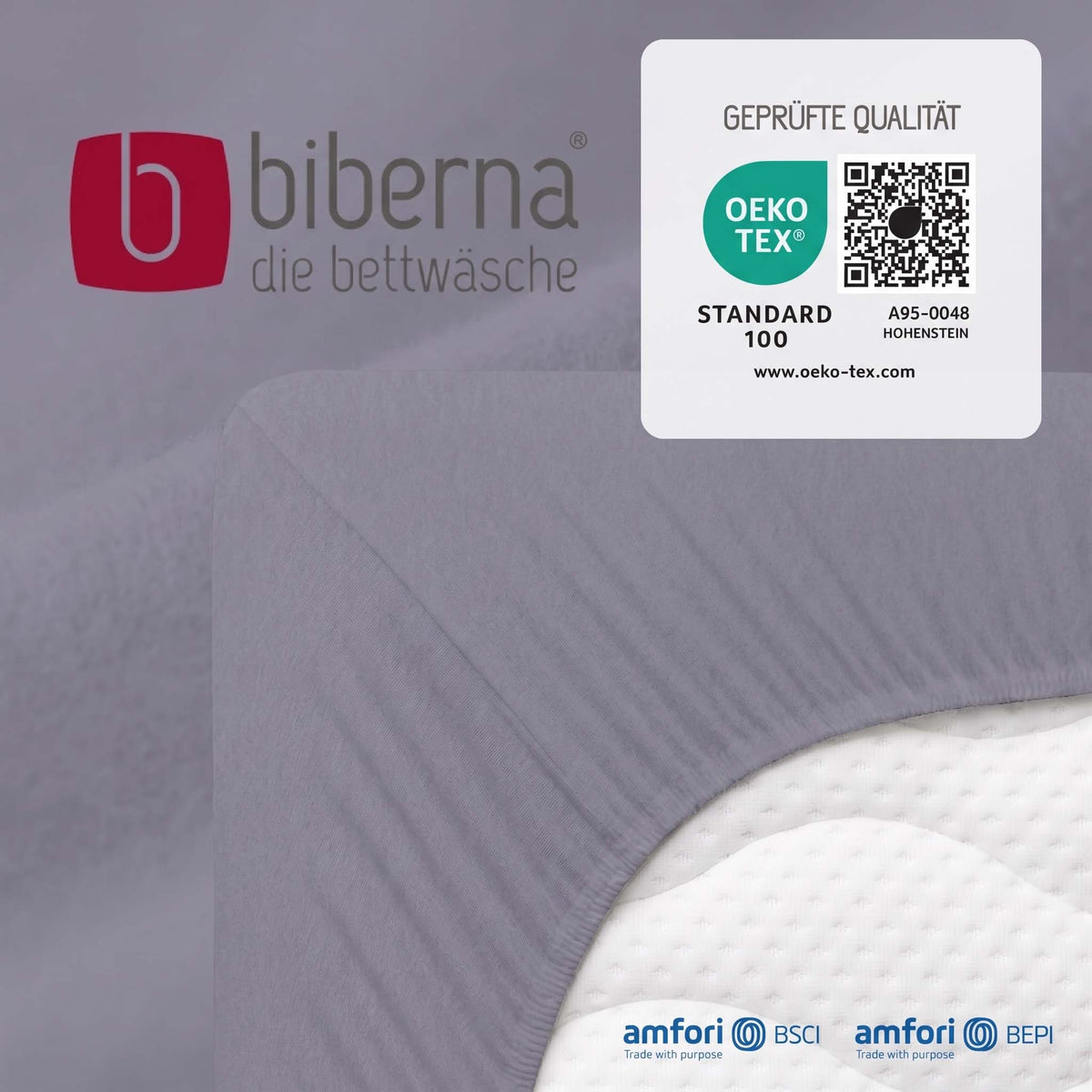 biberna Feinbiber Spannbetttuch – geprüfte Qualität, OEKO-TEX Standard 100