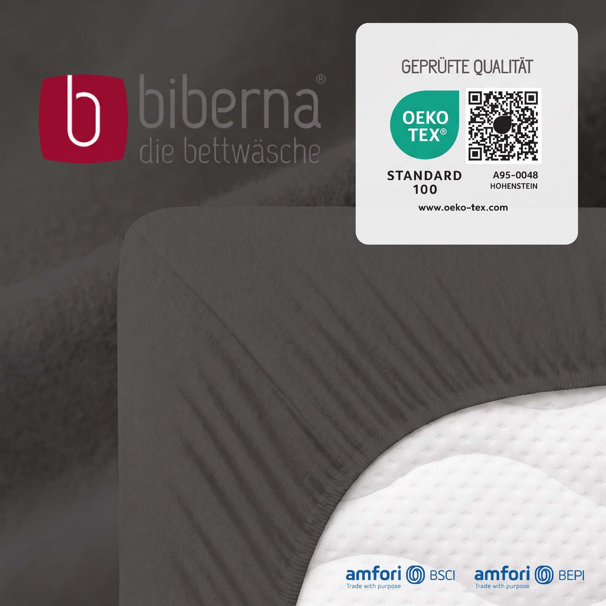 biberna Feinbiber Spannbetttuch – geprüfte Qualität, OEKO-TEX Standard 100