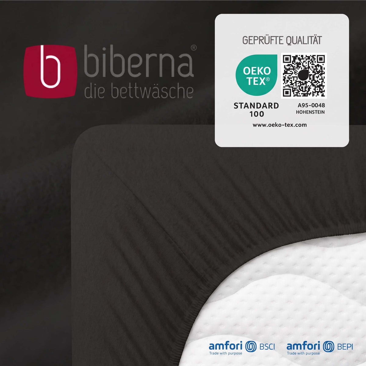 biberna Feinbiber Spannbetttuch – geprüfte Qualität, OEKO-TEX Standard 100