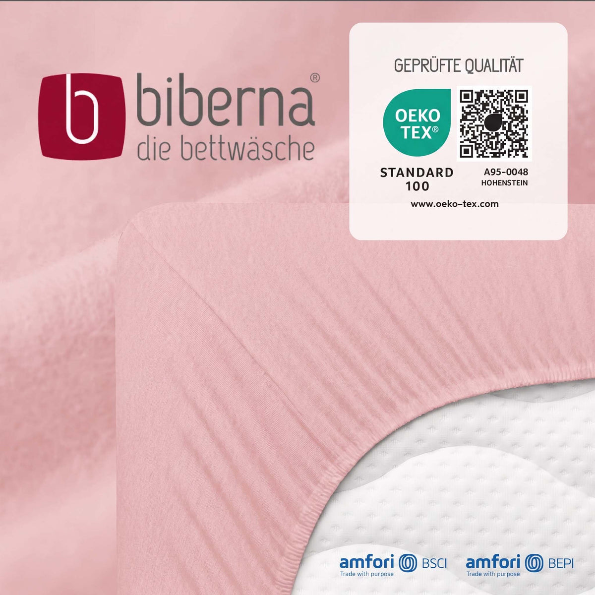 biberna Feinbiber Spannbetttuch – geprüfte Qualität, OEKO-TEX Standard 100