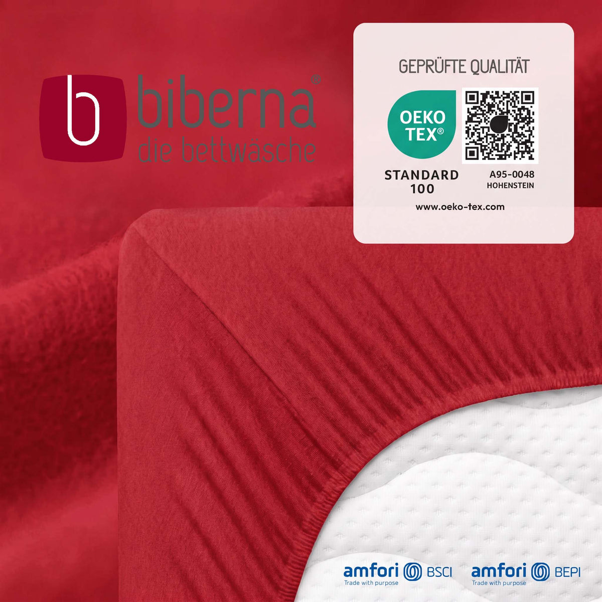 biberna Feinbiber Spannbetttuch – geprüfte Qualität, OEKO-TEX Standard 100