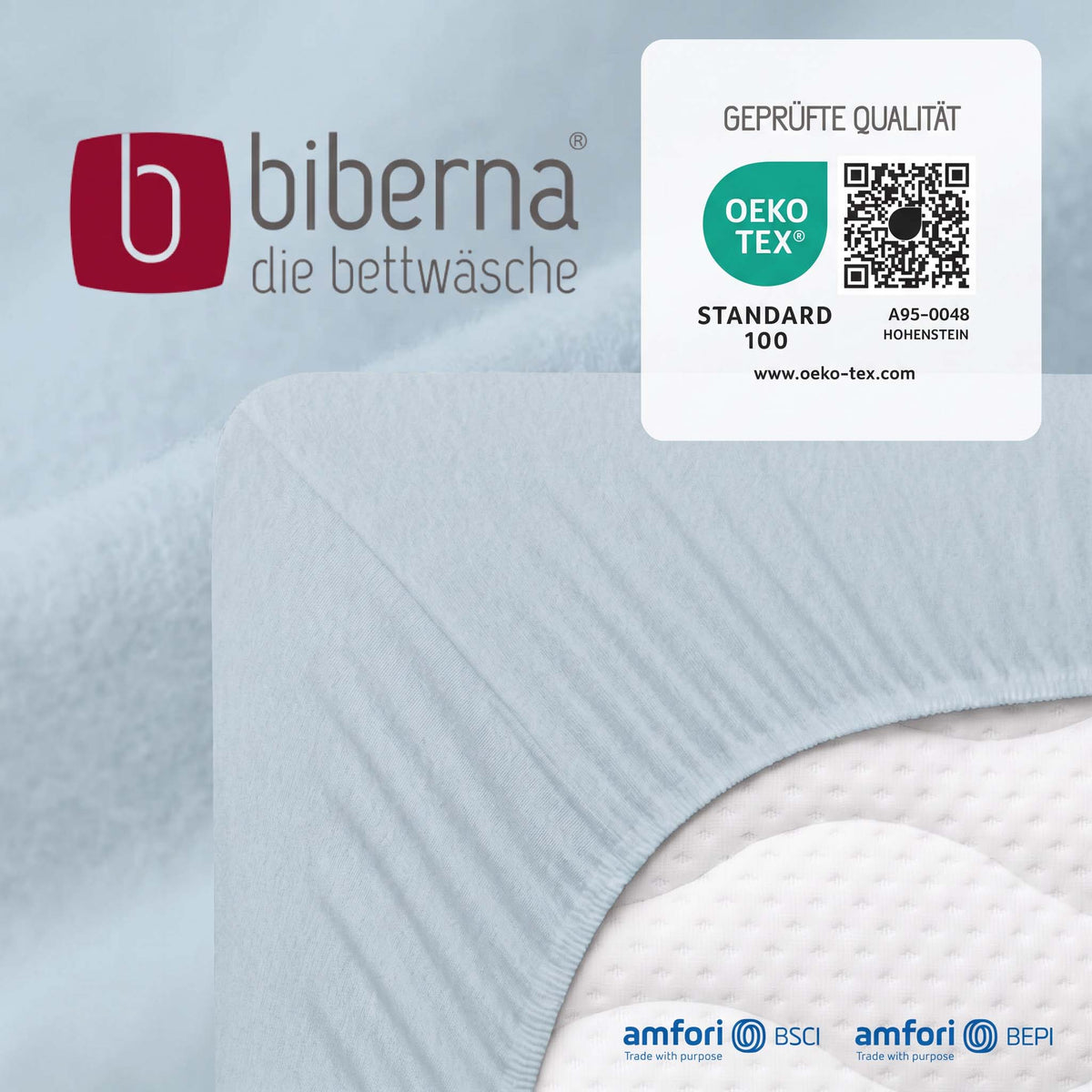biberna Feinbiber Spannbetttuch – geprüfte Qualität, OEKO-TEX Standard 100