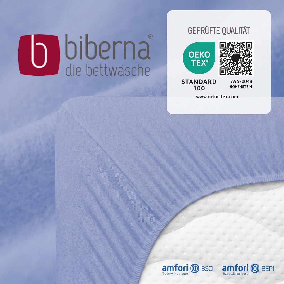 biberna Feinbiber Spannbetttuch – geprüfte Qualität, OEKO-TEX Standard 100