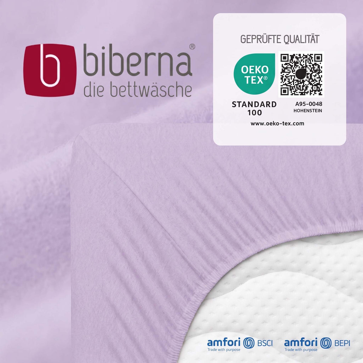 biberna Feinbiber Spannbetttuch – geprüfte Qualität, OEKO-TEX Standard 100