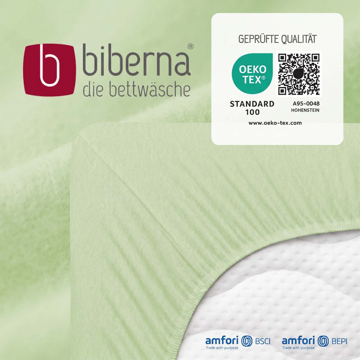 biberna Feinbiber Spannbetttuch – geprüfte Qualität, OEKO-TEX Standard 100