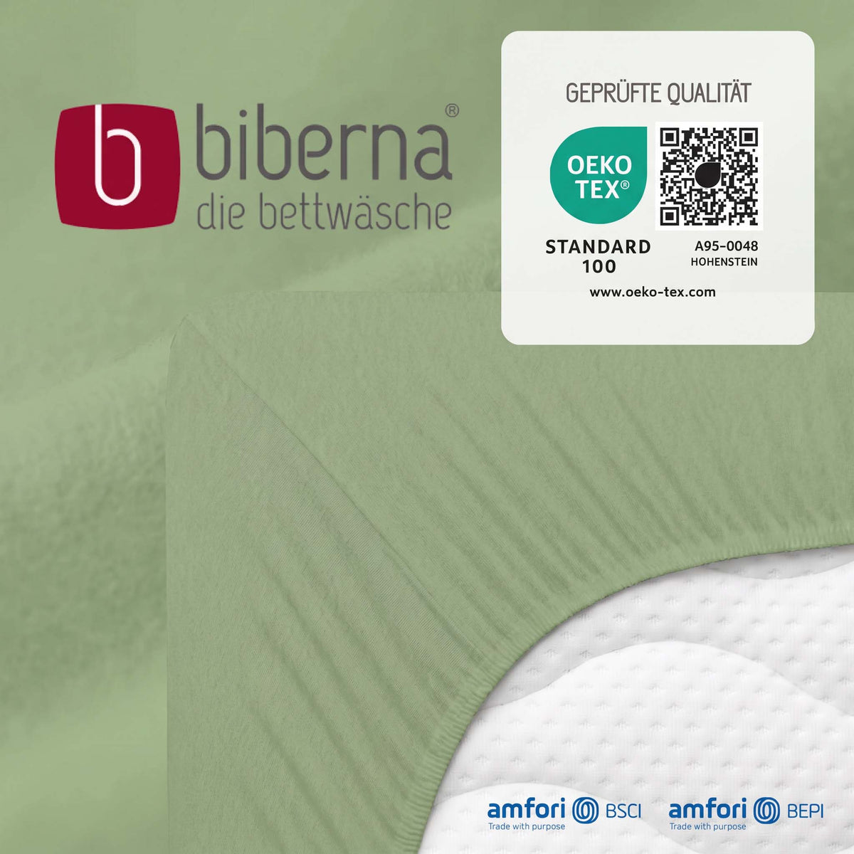 biberna Feinbiber Spannbetttuch – geprüfte Qualität, OEKO-TEX Standard 100
