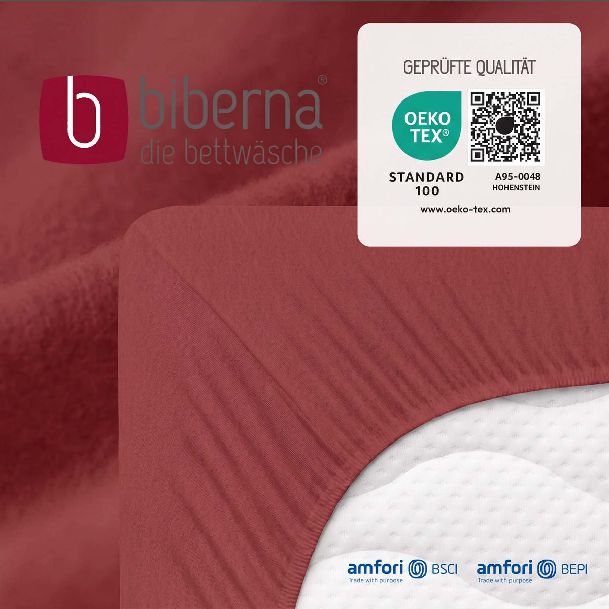 biberna Feinbiber Spannbetttuch – geprüfte Qualität, OEKO-TEX Standard 100