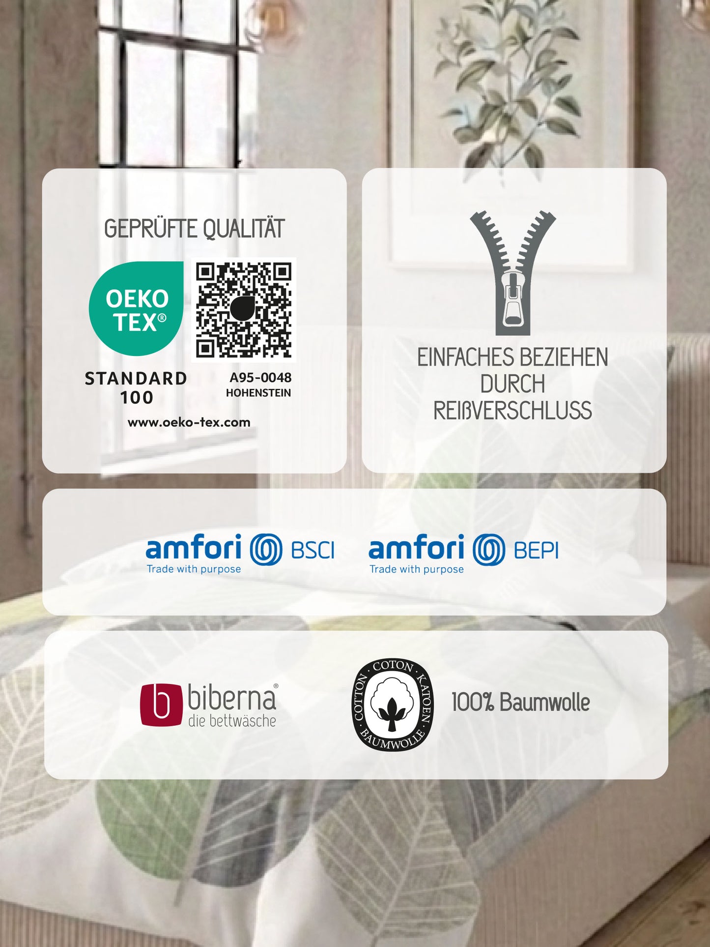 biberna Feinbiber Bettwäsche Pistaziengrün – Produktdetail