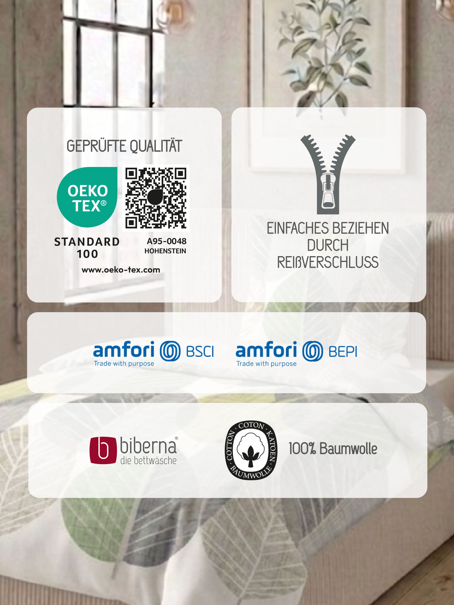 biberna Feinbiber Bettwäsche Pistaziengrün – Produktdetail