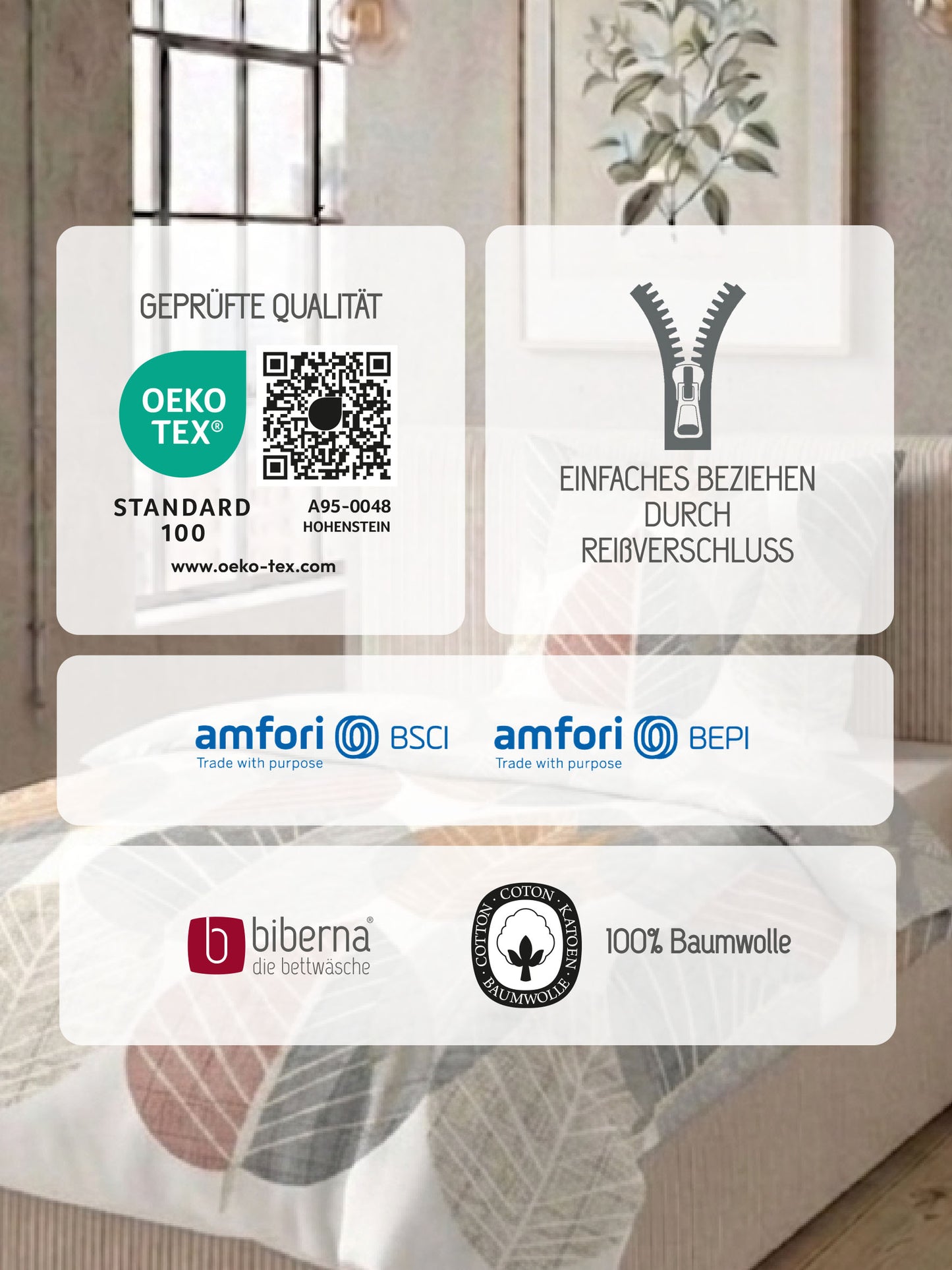 biberna Feinbiber Bettwäsche Natur – Produktdetail