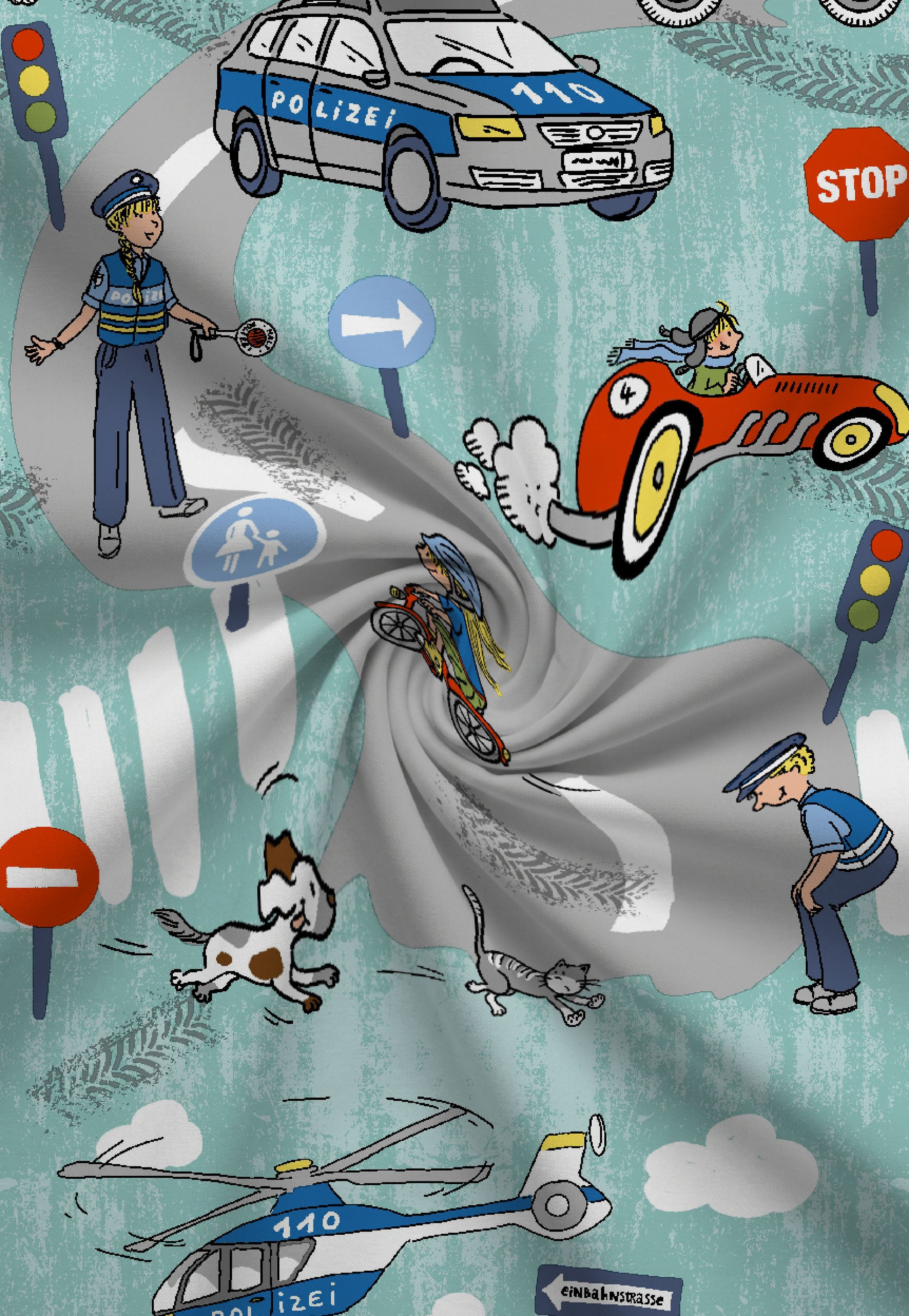 biberna Feinbiber Bettwäsche Türkis – Stoffmuster Biber