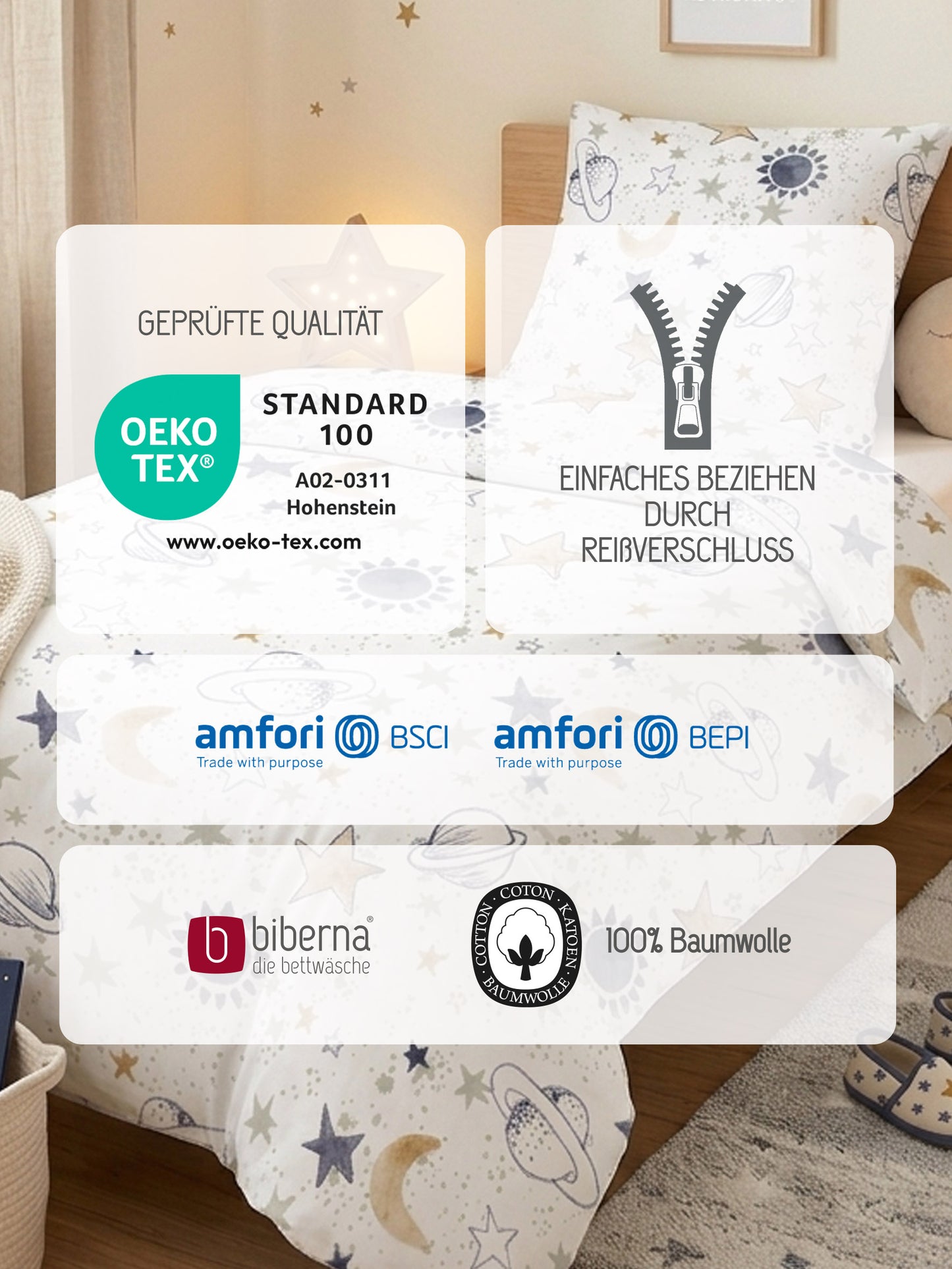 biberna Feinbiber Bettwäsche Weiss – Produktdetail