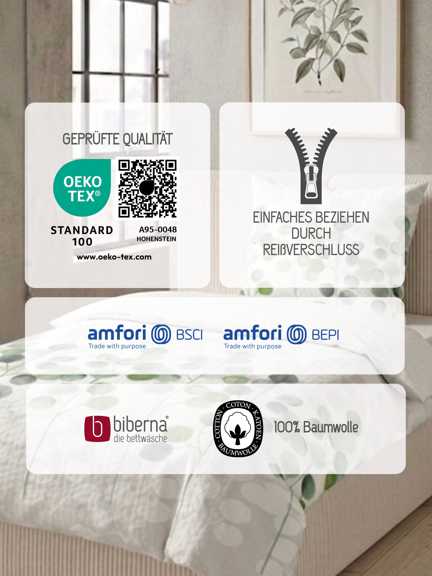 biberna Feinbiber Bettwäsche Pistaziengrün – Produktdetail