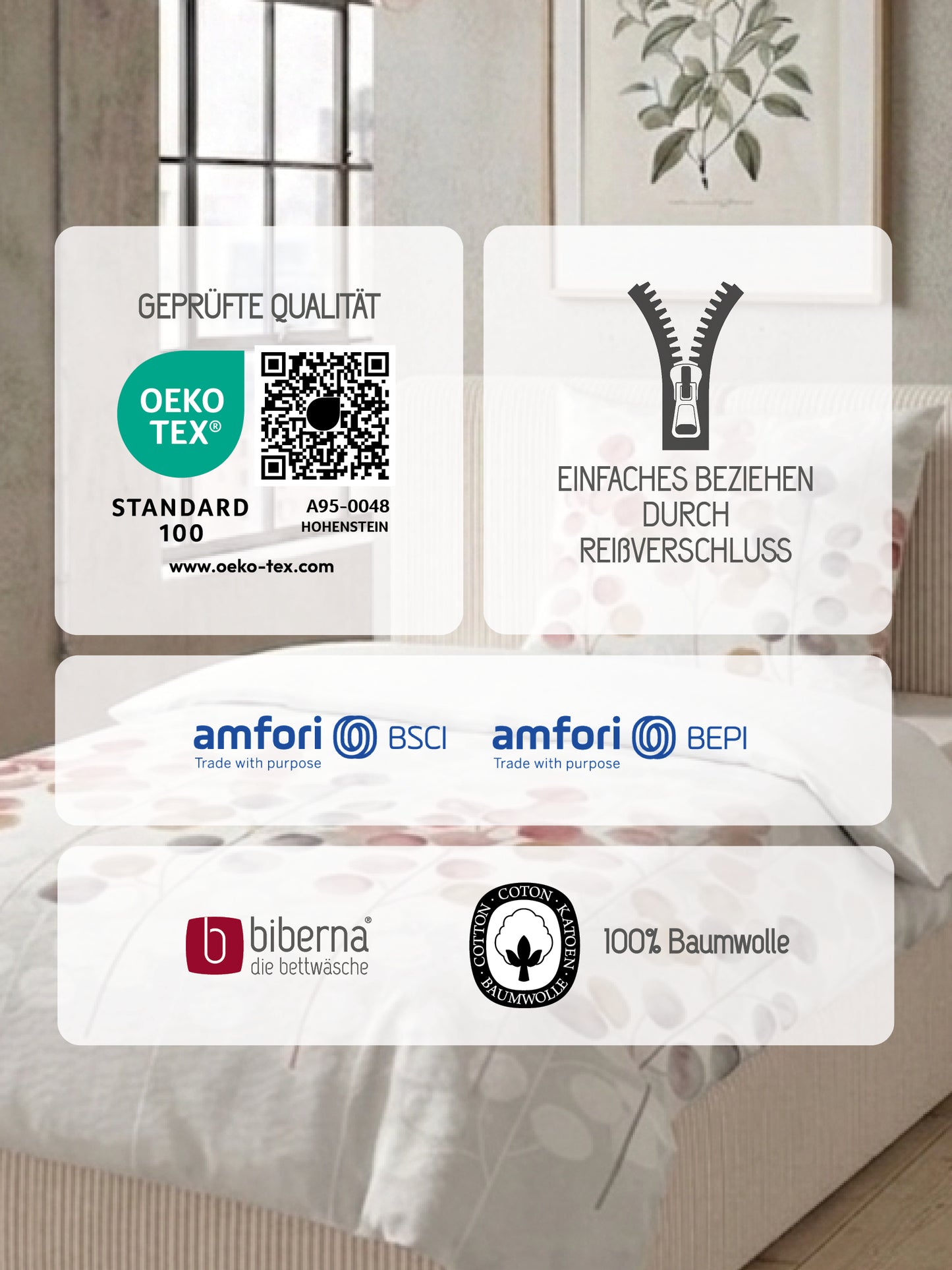 biberna Feinbiber Bettwäsche Taupe – Produktdetail