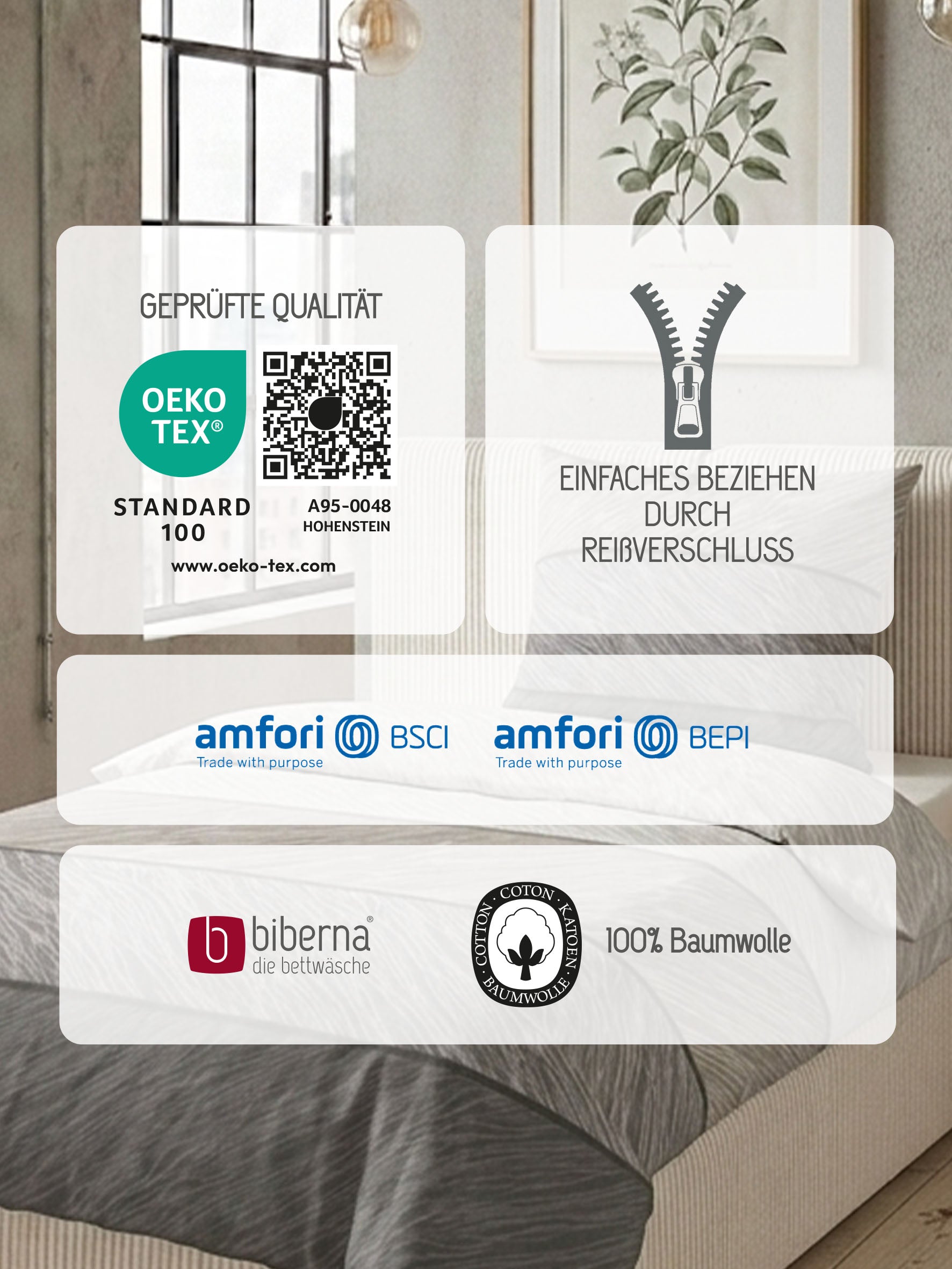 biberna Feinbiber Bettwäsche Sturmgrau – Produktdetail