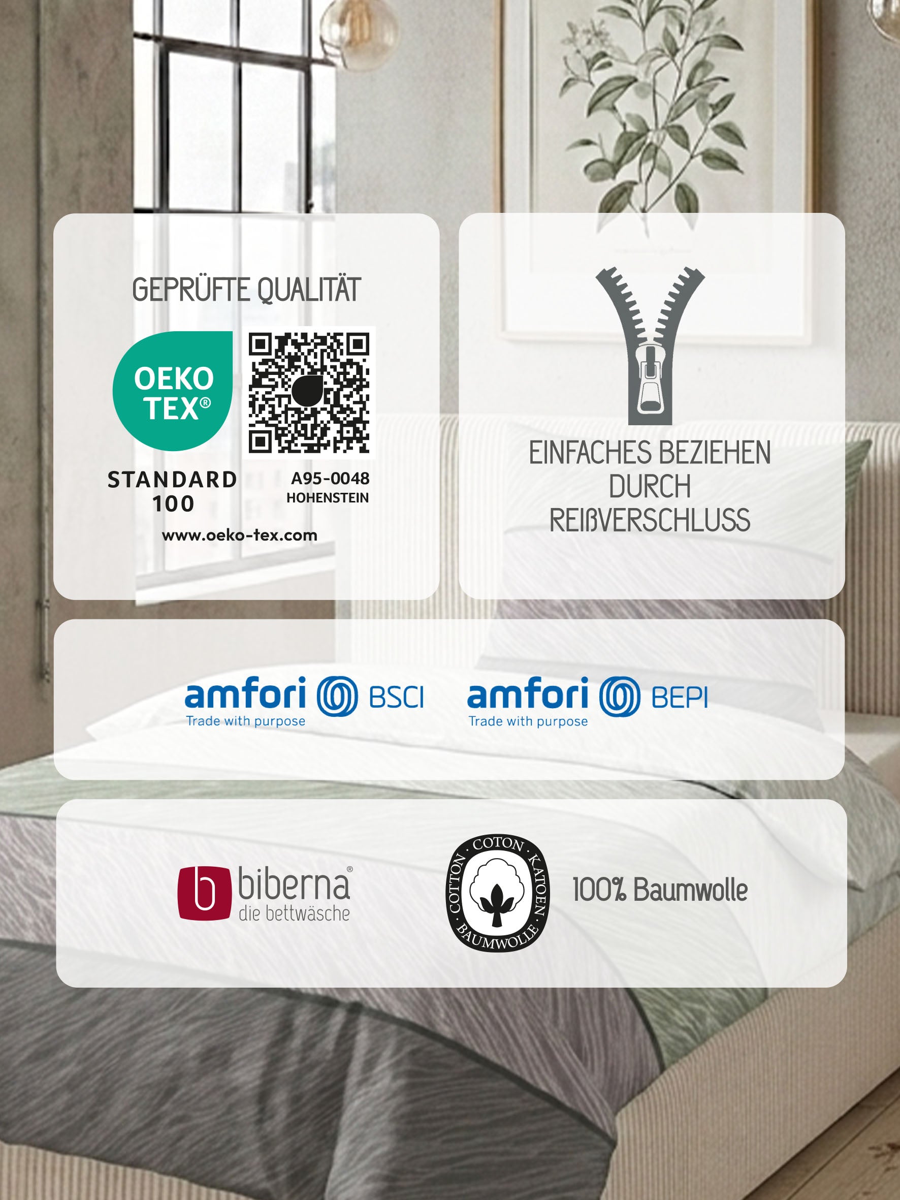 biberna Feinbiber Bettwäsche Salbei – Produktdetail