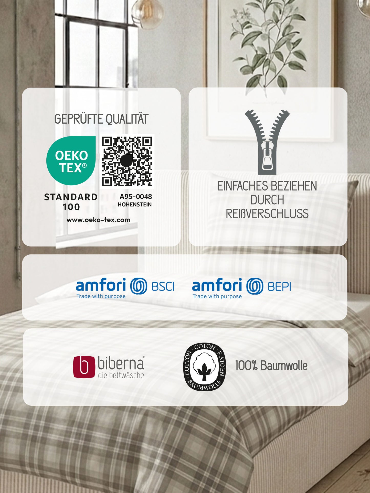 biberna Feinbiber Bettwäsche Kitt – Produktdetail