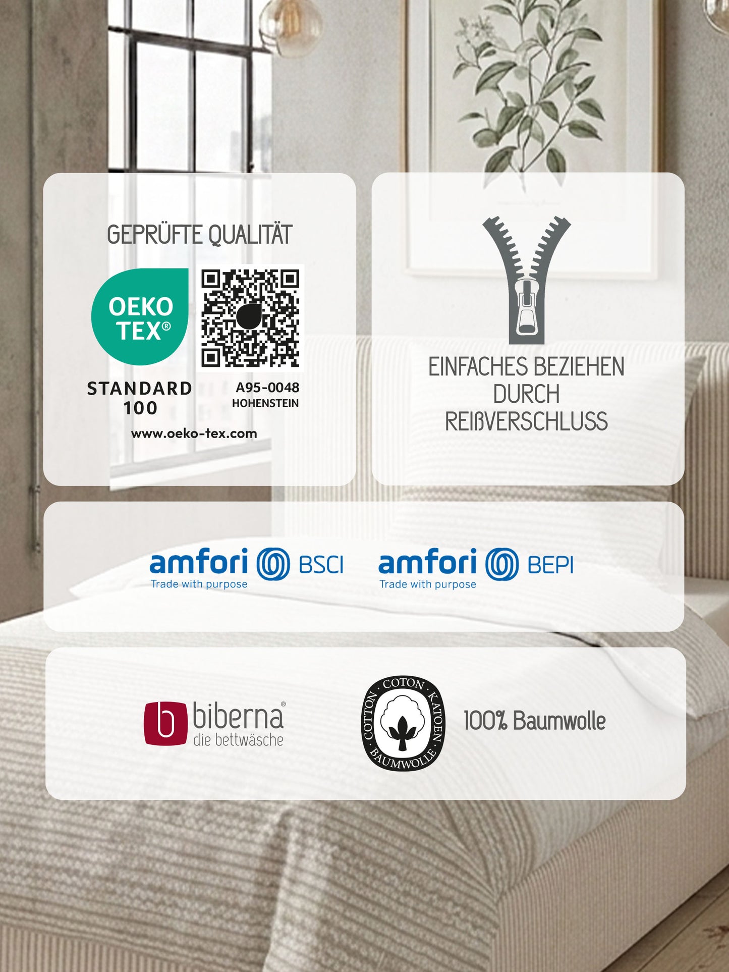 biberna Feinbiber Bettwäsche Kitt – Produktdetail