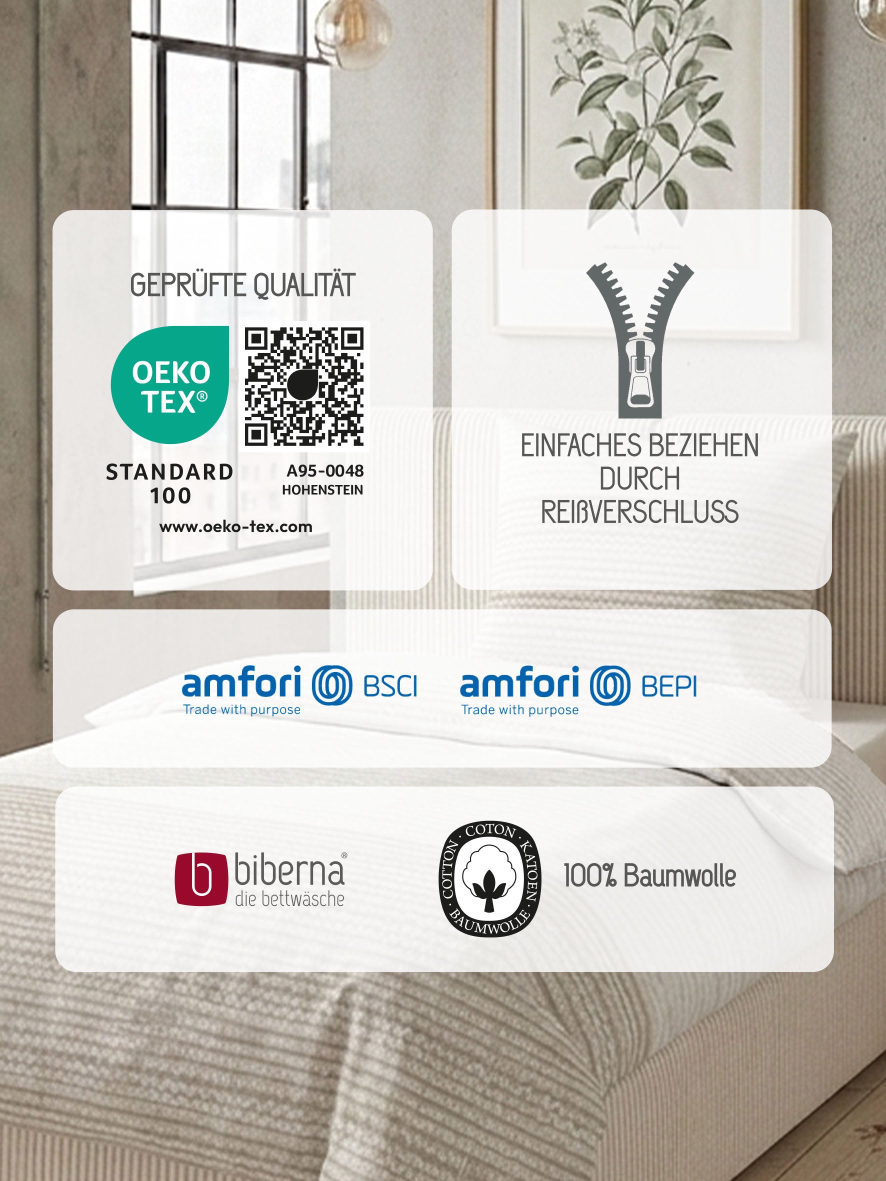 biberna Feinbiber Bettwäsche Kitt – Produktdetail