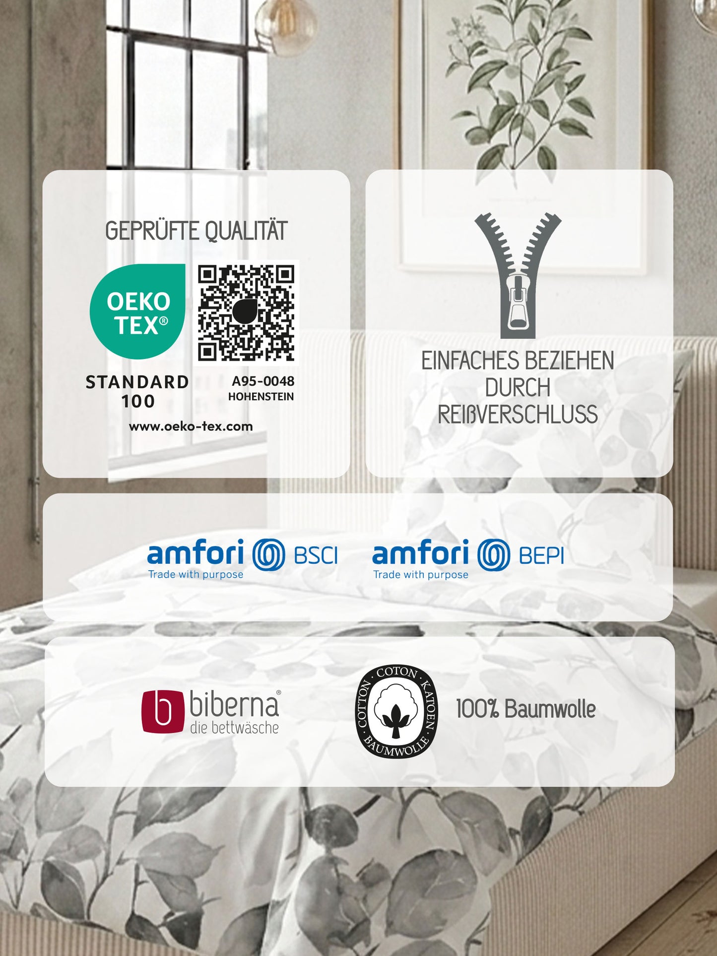 biberna Feinbiber Bettwäsche Sturmgrau – Produktdetail