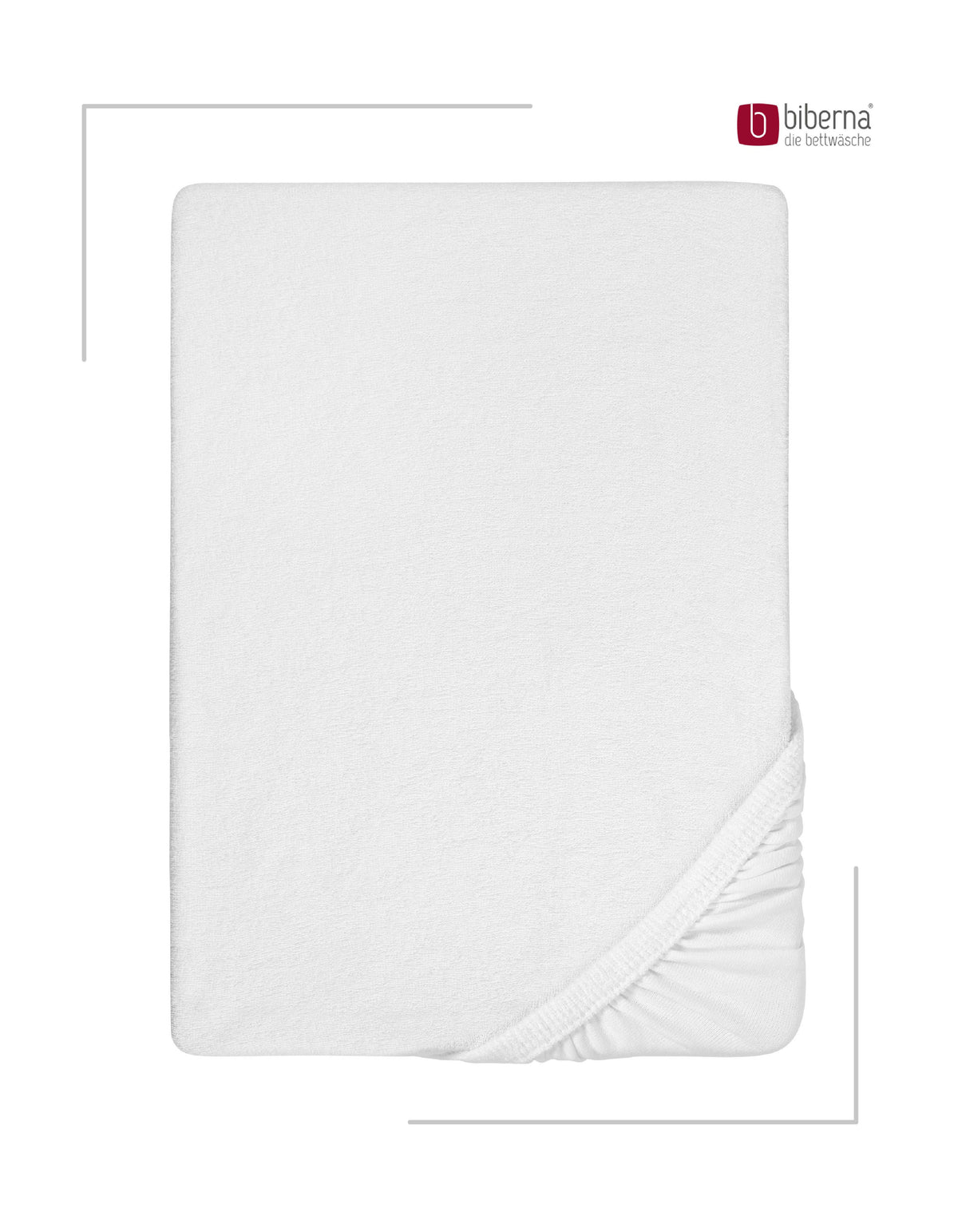 biberna Frottee-Stretch Spannbetttuch – Weiss, Produktansicht