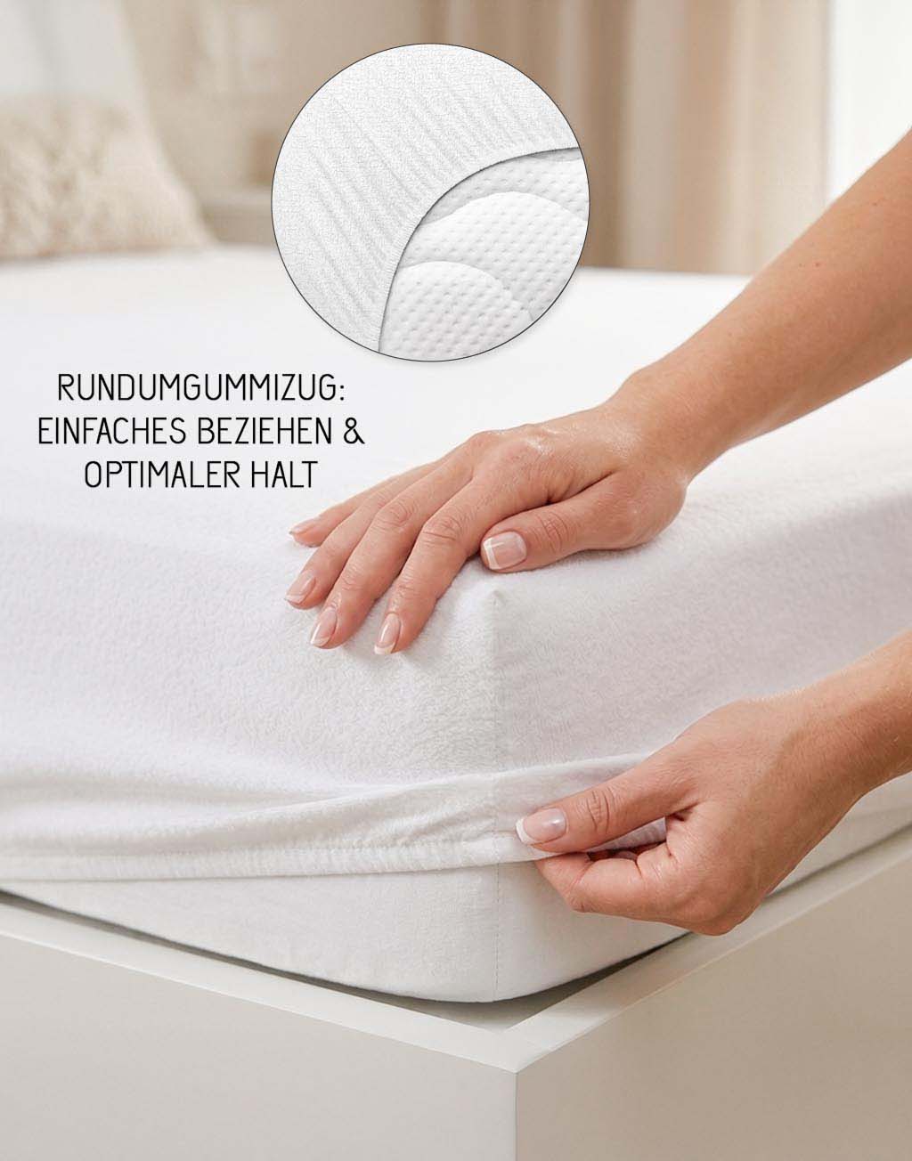 biberna Frottee-Stretch Spannbetttuch – Rundumgummizug für optimalen Halt