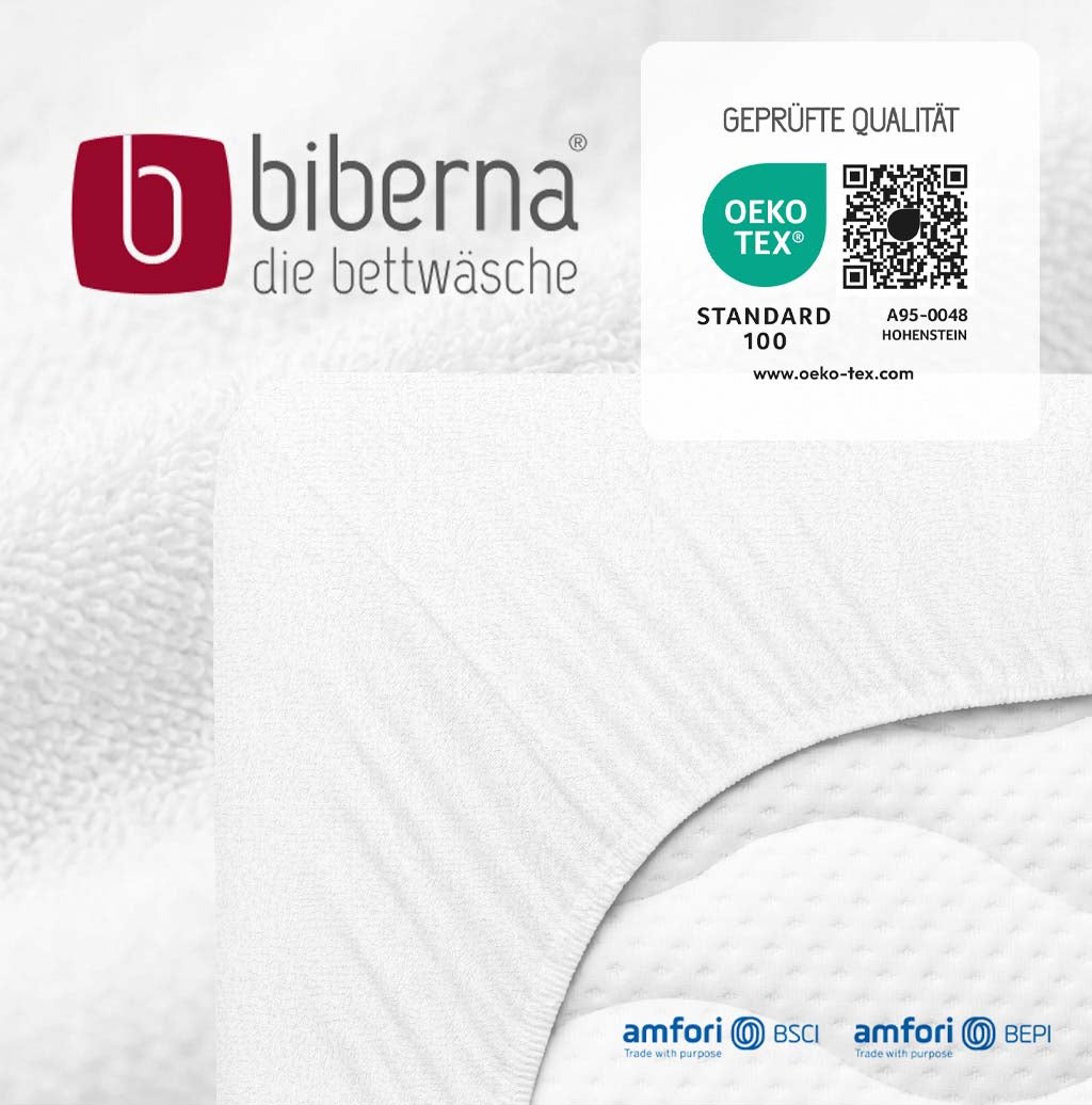 biberna Frottee-Stretch Spannbetttuch – geprüfte Qualität, OEKO-TEX Standard 100