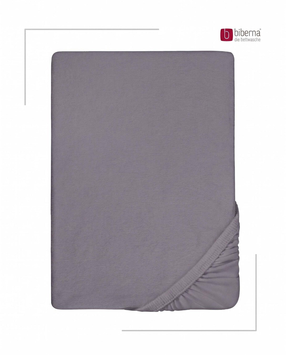 biberna Frottee-Stretch Spannbetttuch – Silber/Grau, Produktansicht