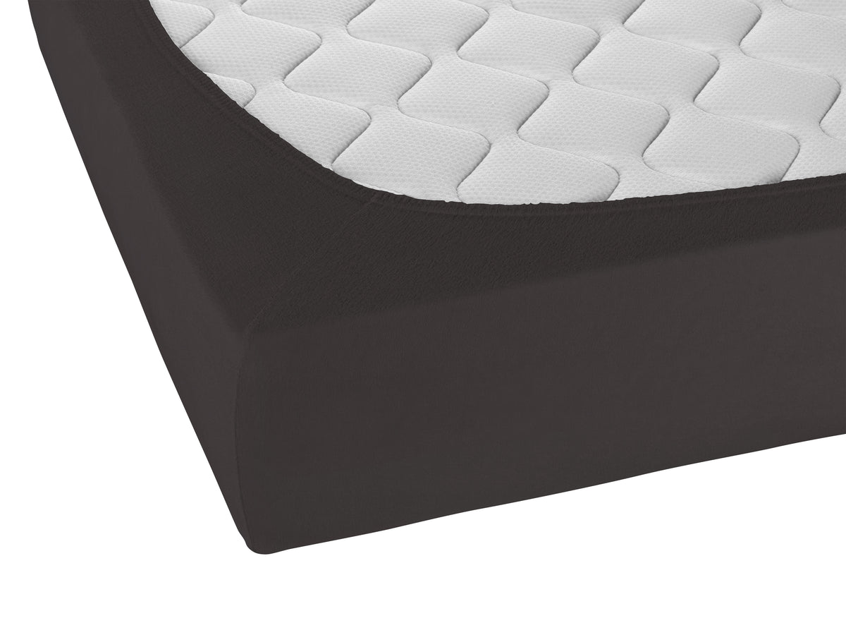 biberna Frottee-Stretch Spannbetttuch Titanium – Detailaufnahme