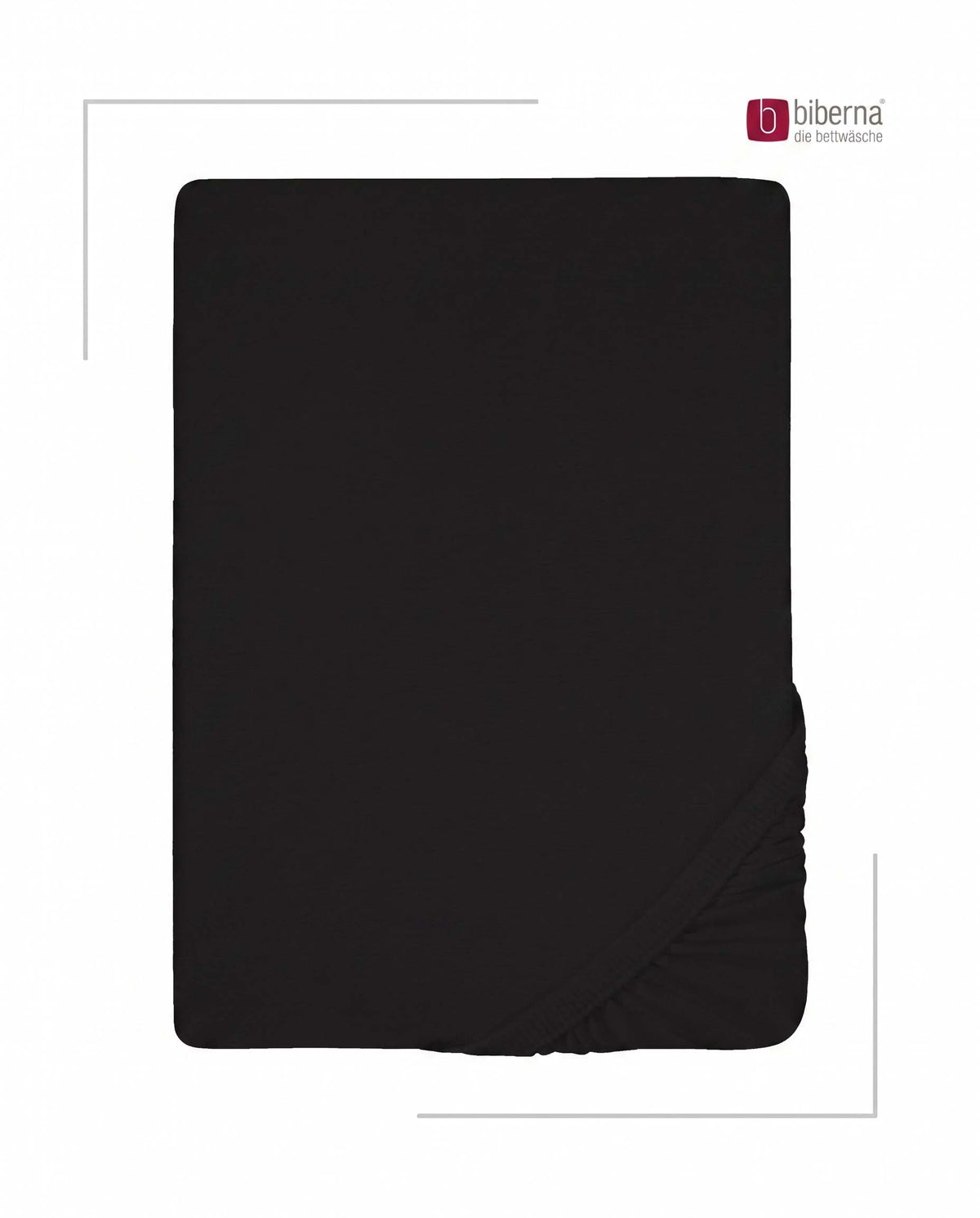 biberna Frottee-Stretch Spannbetttuch – Schwarz, Produktansicht
