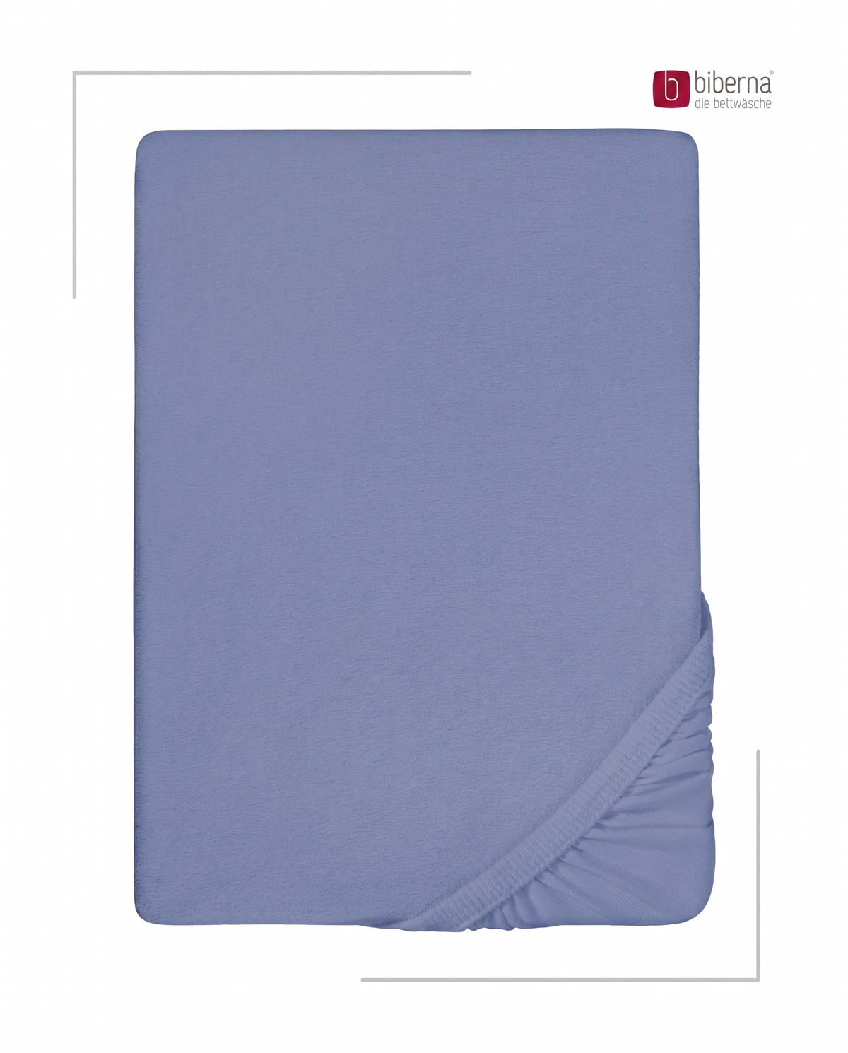 biberna Frottee-Stretch Spannbetttuch – Blau, Produktansicht