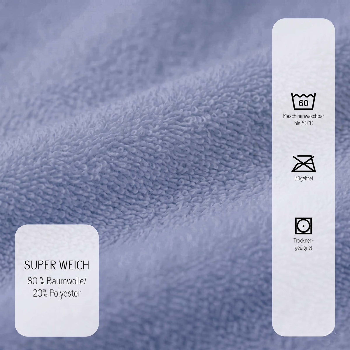 biberna Frottee-Stretch Spannbetttuch – Materialdetail Blau
