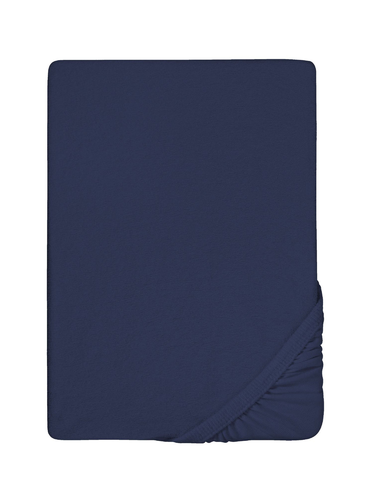 biberna Frottee-Stretch Spannbetttuch Marine – Stoffmuster