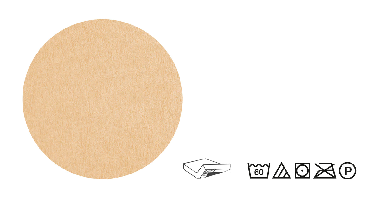 biberna Frottee-Stretch Spannbetttuch Gold – Detailaufnahme