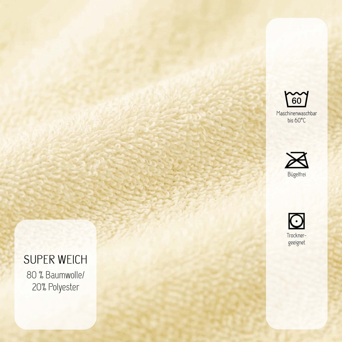 biberna Frottee-Stretch Spannbetttuch – Materialdetail Gelb