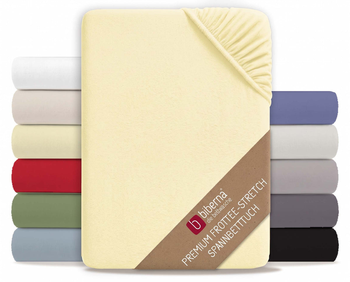 biberna Frottee-Stretch Spannbetttuch – Gelb