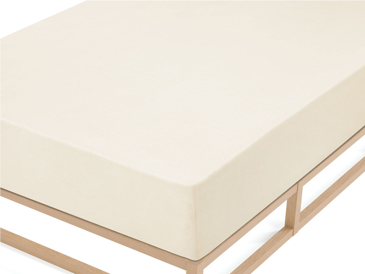 biberna Frottee-Stretch Spannbetttuch – Detailaufnahme
