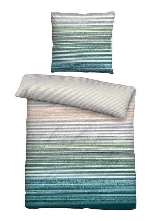 biberna Seersucker Bettwäsche Aqua