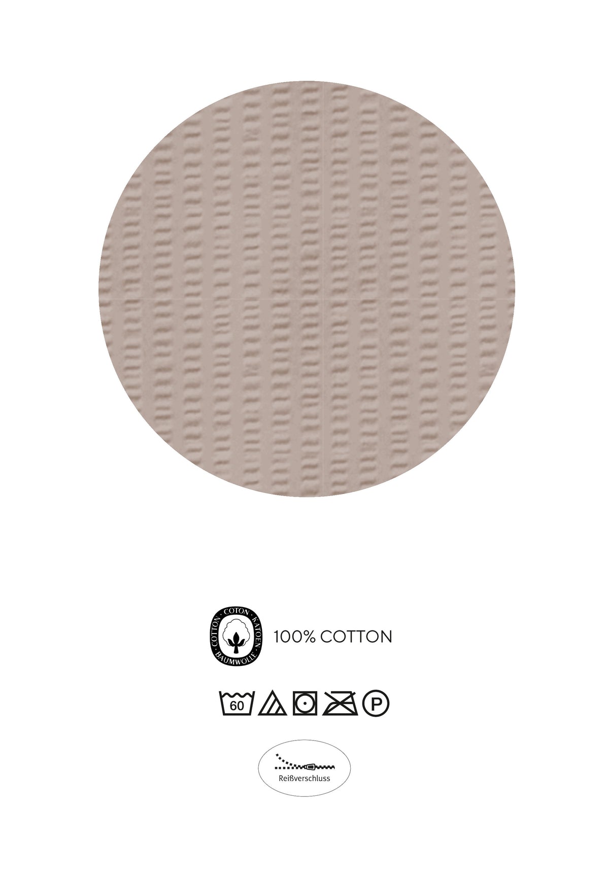 biberna Seersucker Bettwäsche Taupe – Produktdetail