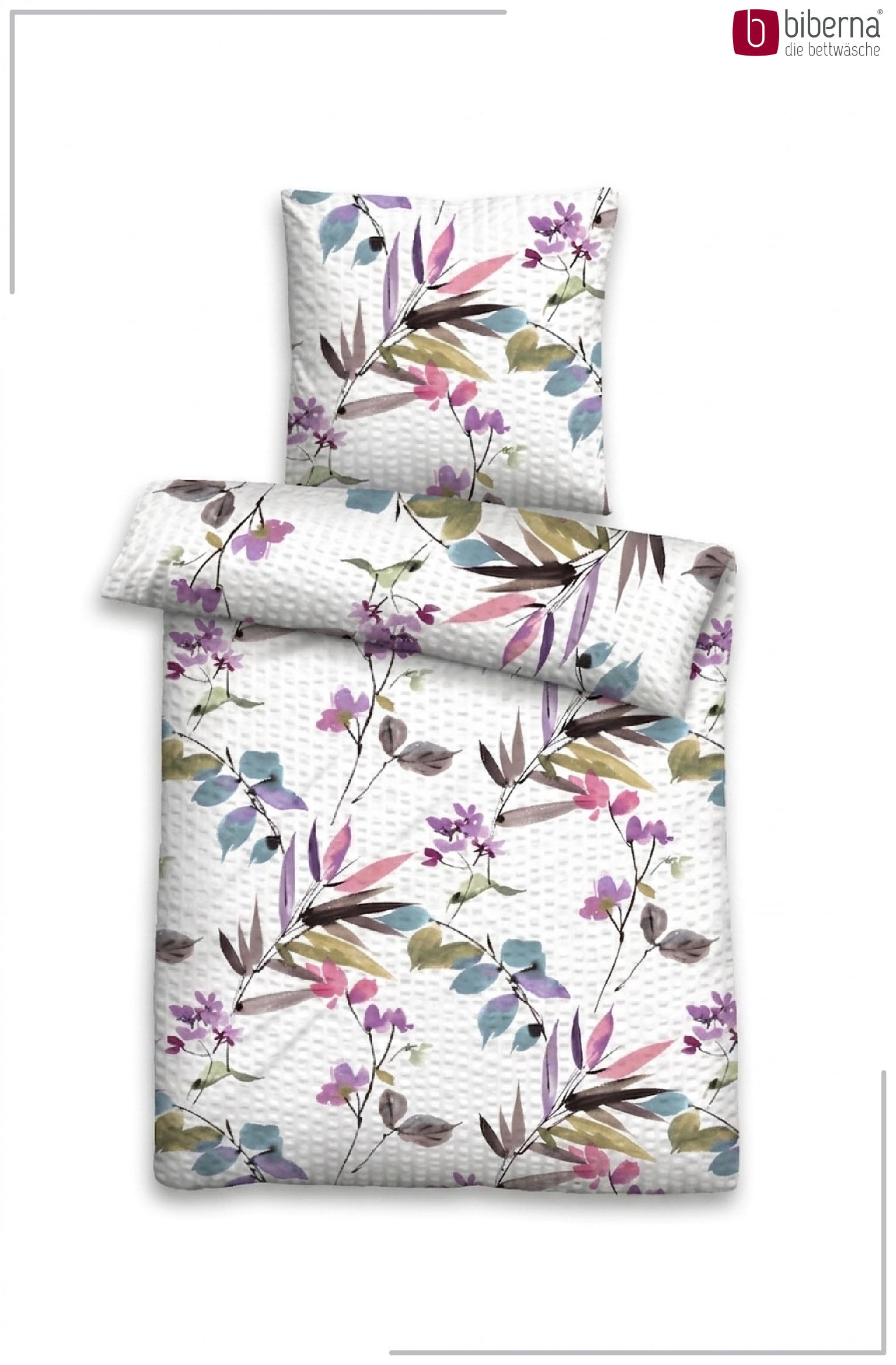 biberna Seersucker Bettwäsche Viola – Produktdetail