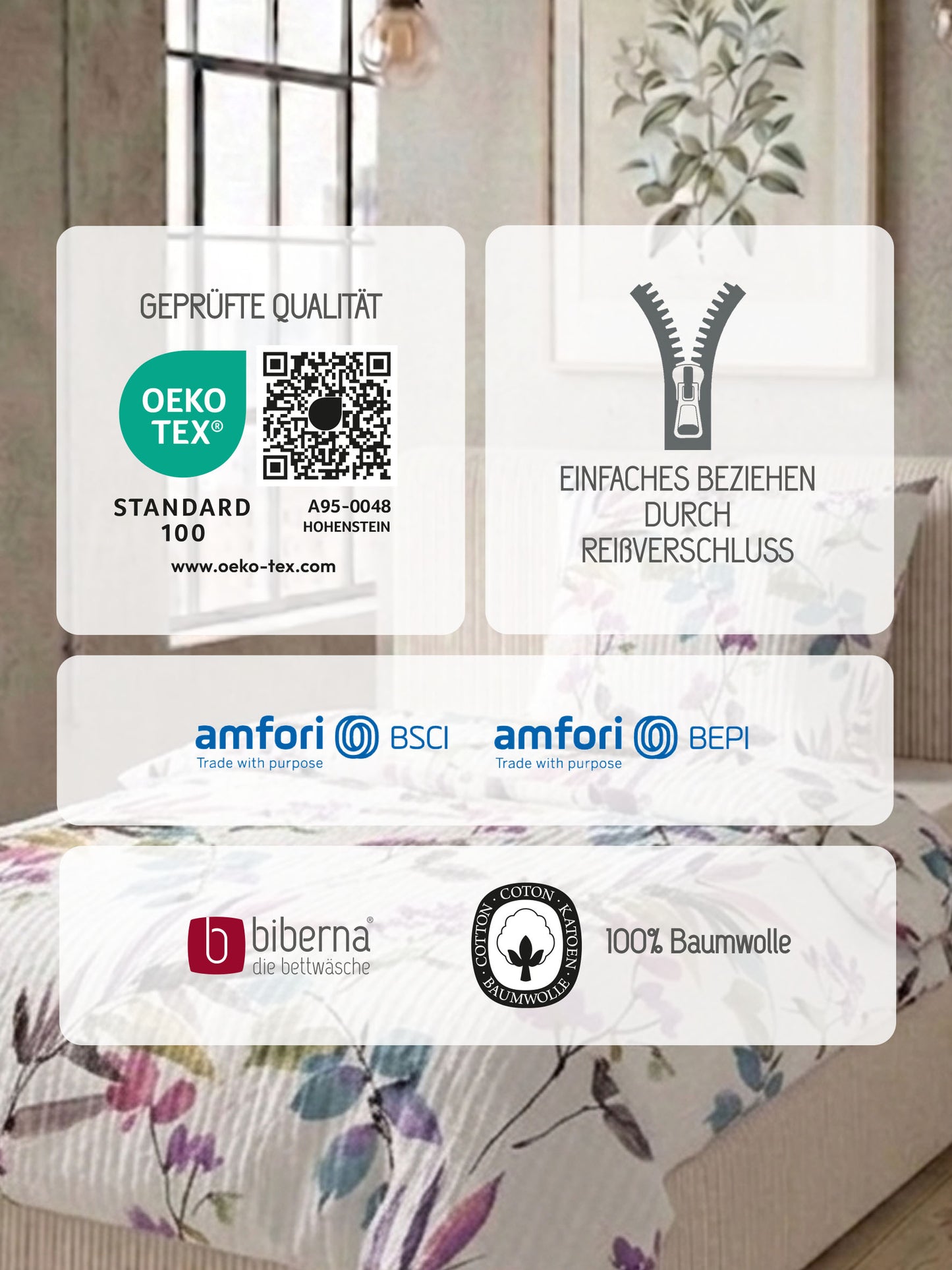 biberna Seersucker Bettwäsche Viola – Produktdetail