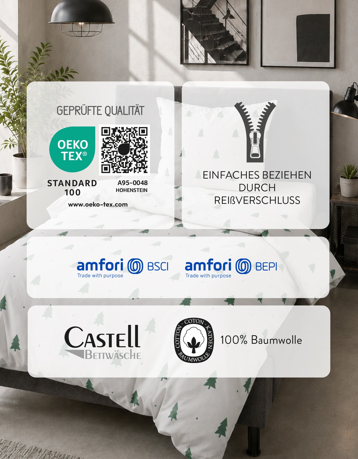 Castell Feinbiber Bettwäsche Grau – Produktdetail